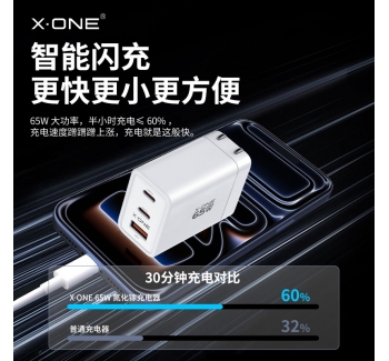 【3C安全認(rèn)證】Xone65W氮化鎵適用蘋果17promax充電頭iphone17充電器Air快充頭type-c數(shù)據(jù)線手機(jī)閃充折疊插頭